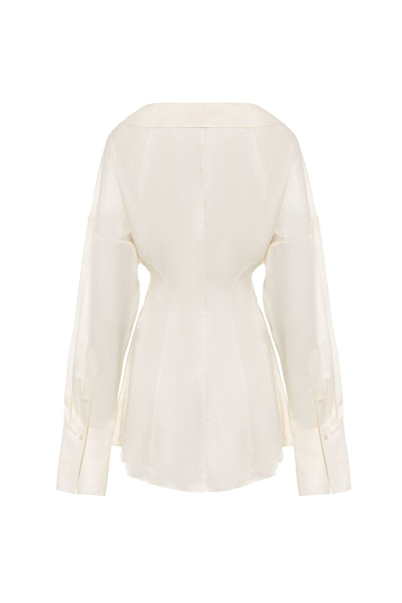 THE SHIRT DRESS IN CREAM - CULT MIA