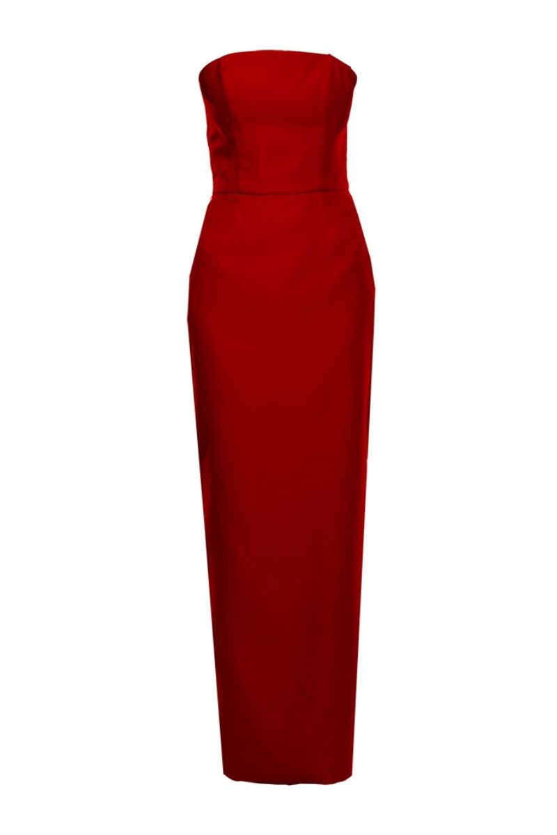bright red maxi dress Polisa Off Shoulder Bright Red Maxi Dress