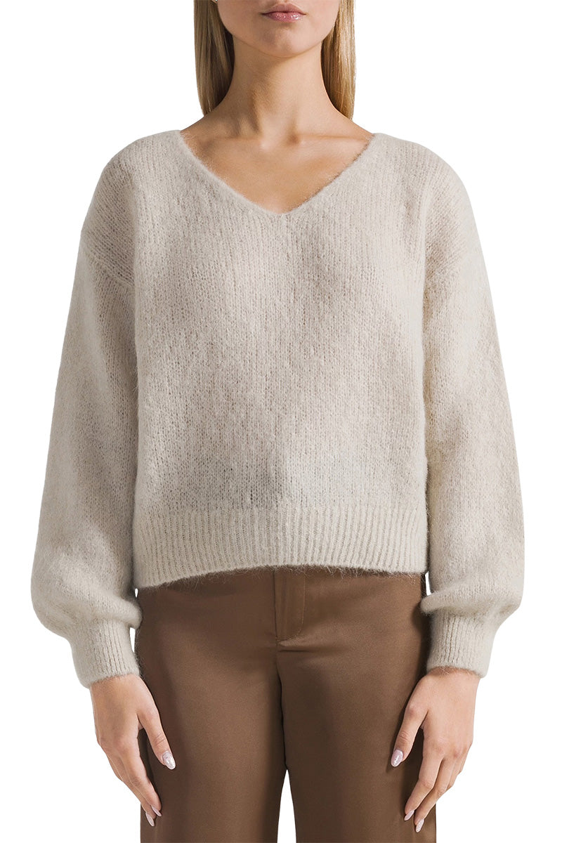 MILANA LONG SLEEVE ALPACA PULLOVER IN BEIGE - CULT MIA