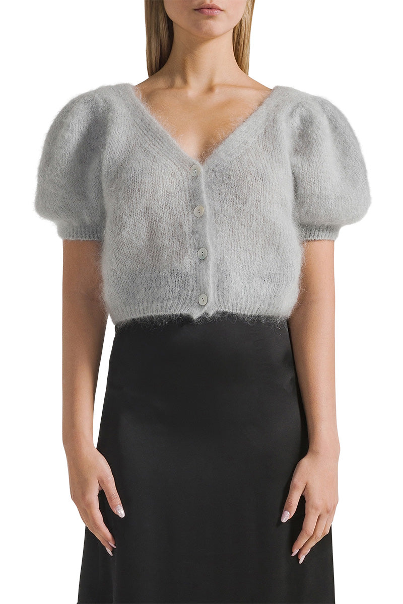HARPER CARDIGAN IN LIGHT GRAY - CULT MIA