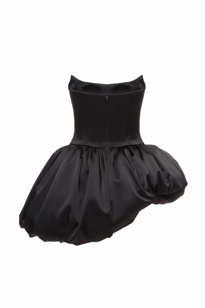 REBECCA TRANSFORMER SILK CORSET TOP-TO-DRESS IN BLACK - CULT MIA