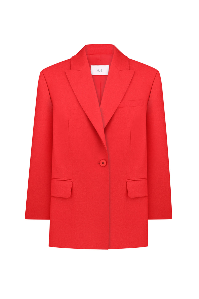 ANTHURIUM RED OVERSIZED BLAZER - CULT MIA