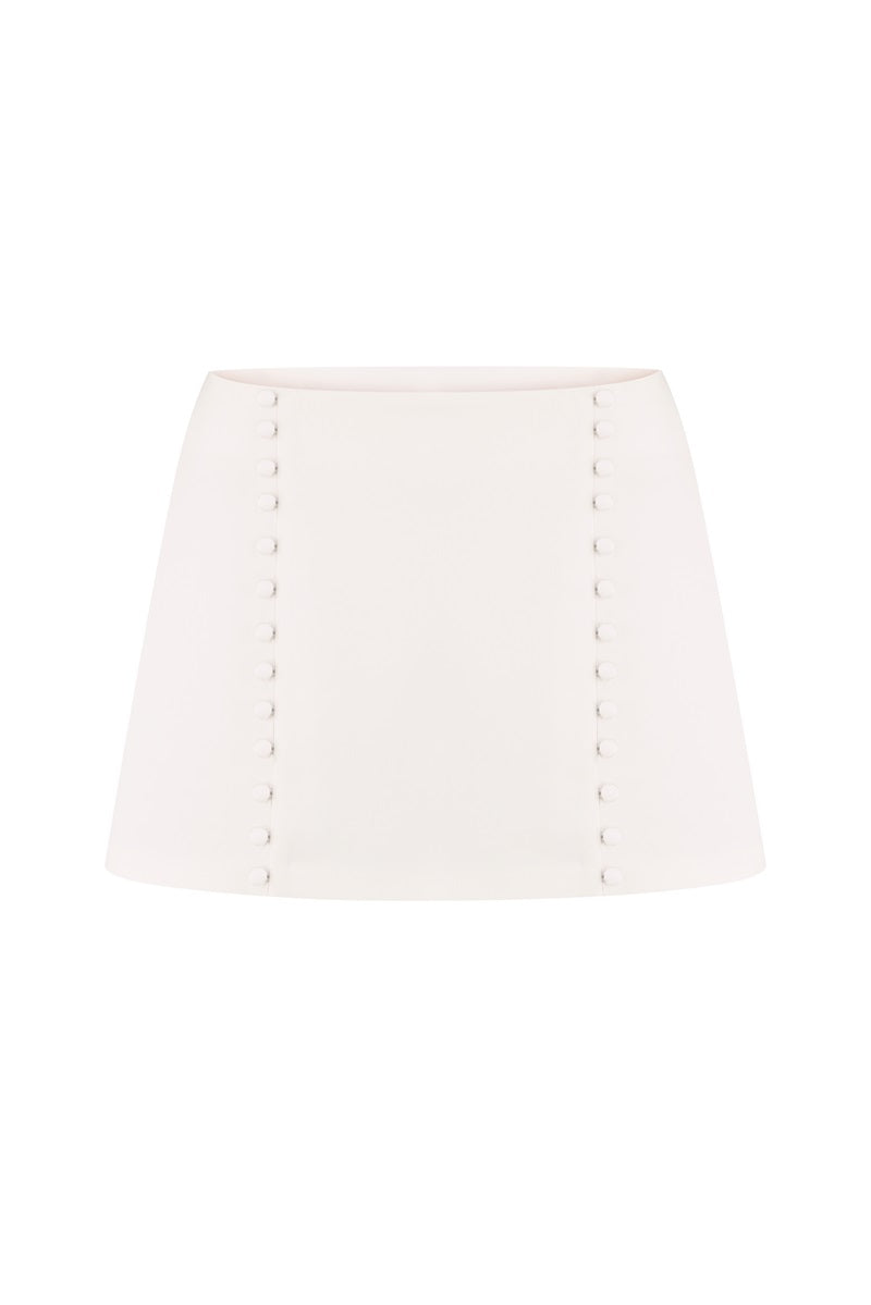 DRESS WITH SHEER INSERTS IN WHITE - CULT MIA