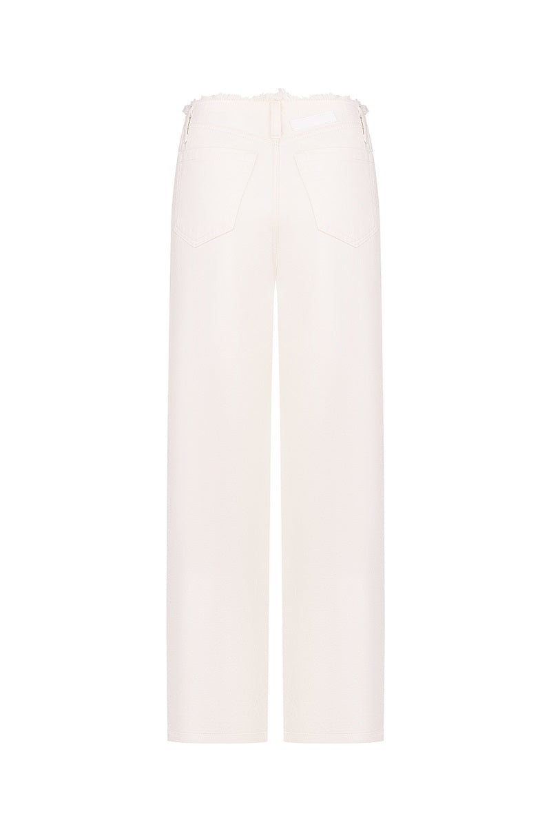 JEANS WITHOUT A WAISTBAND IN WHITE - CULT MIA