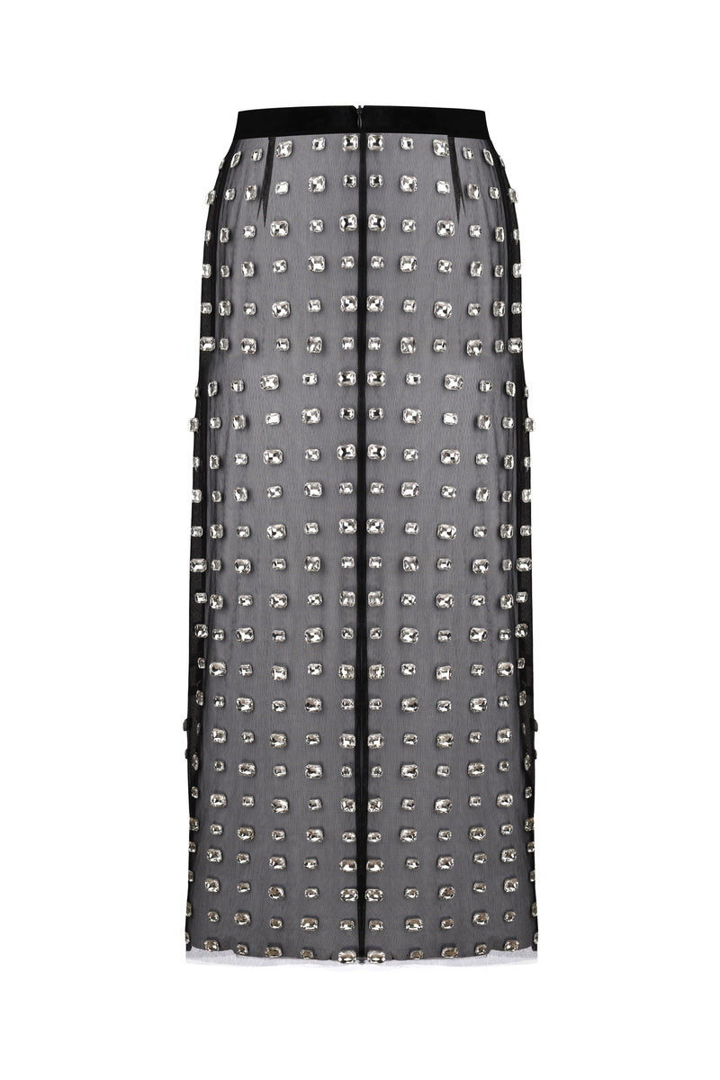 CHANTAL SKIRT MIDI IN BLACK - CULT MIA