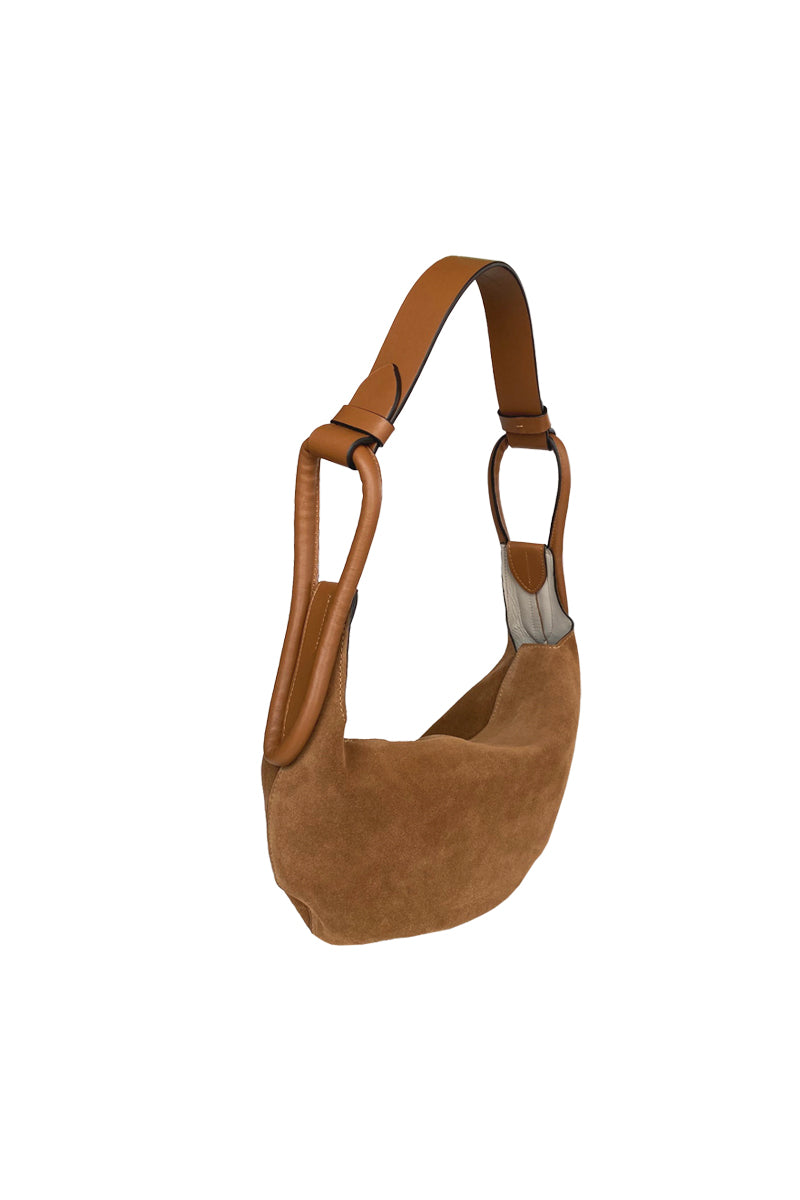 AMALFI SHOULDER BAG SUEDE IN TOFFEE - CULT MIA