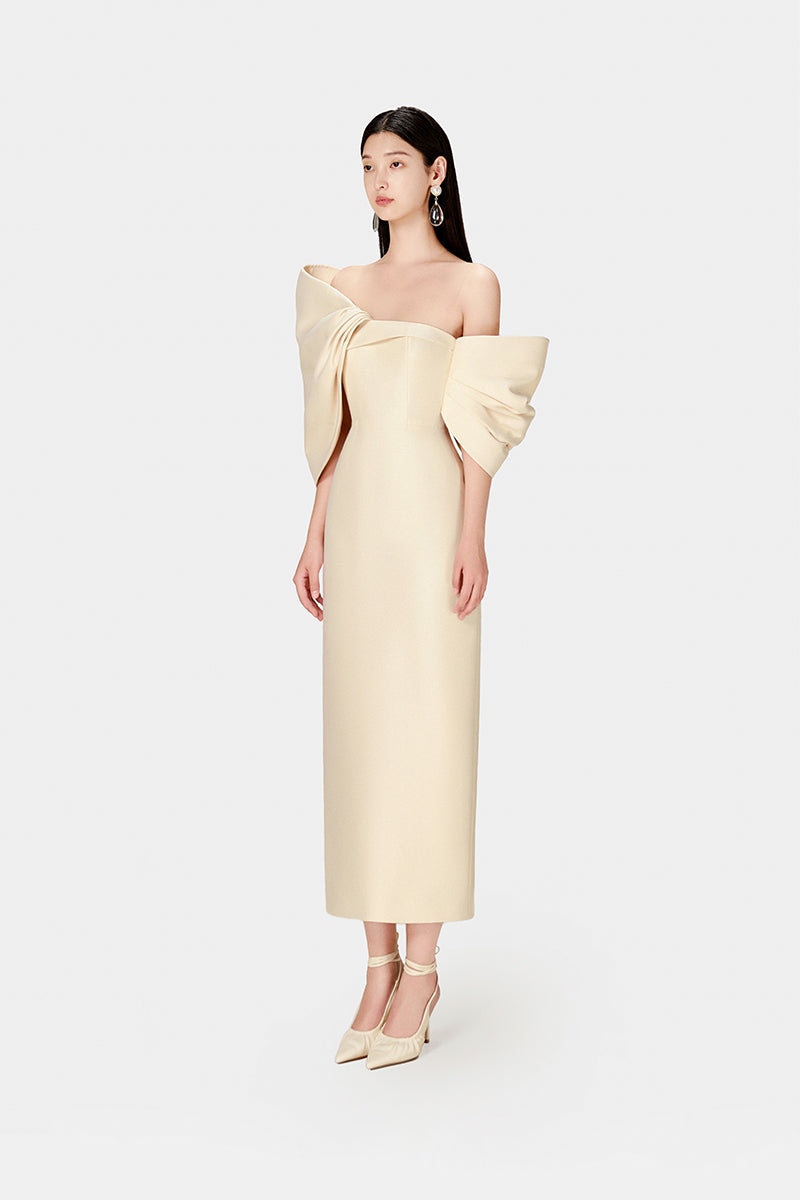 IVORY BIG BOW DRESS - CULT MIA