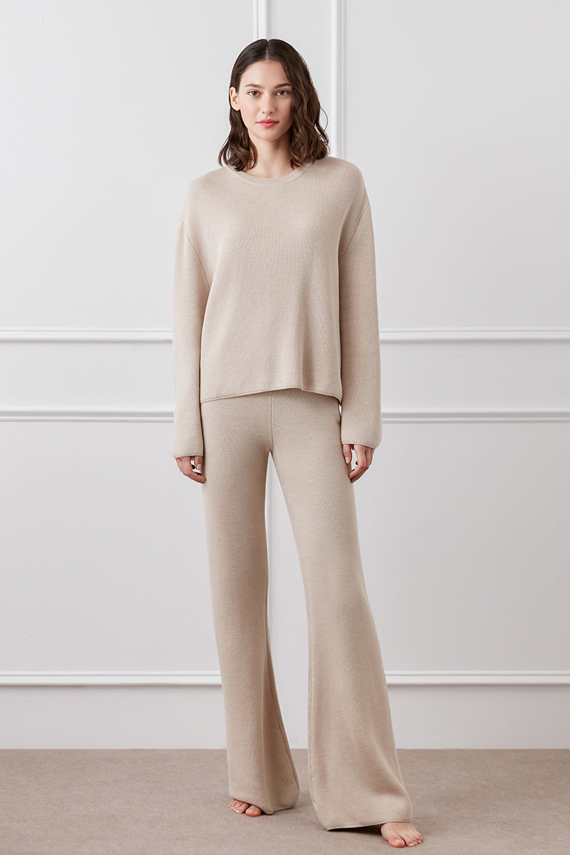 MELLOW SILK CASHMERE SET IN SAND - CULT MIA