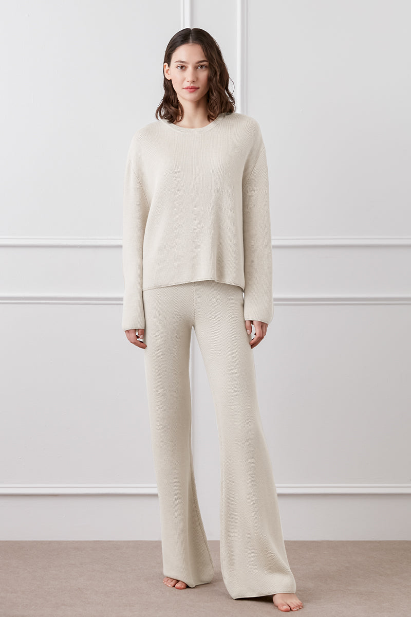 MELLOW SILK CASHMERE SET IN WHITE - CULT MIA