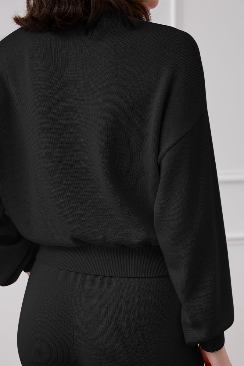 KARLEY SILK CASHMERE SET IN BLACK - CULT MIA