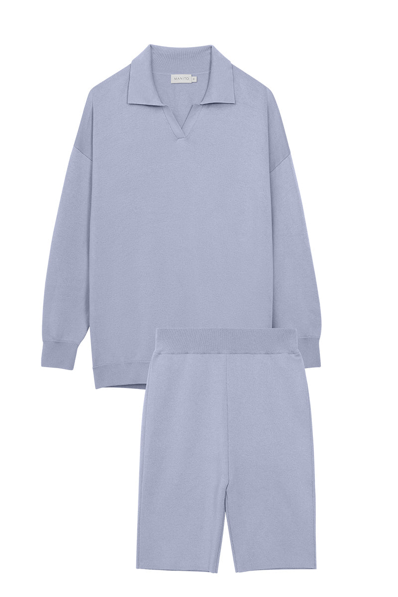 WUNDER SILK CASHMERE TRACKS SET IN PURPLE - CULT MIA