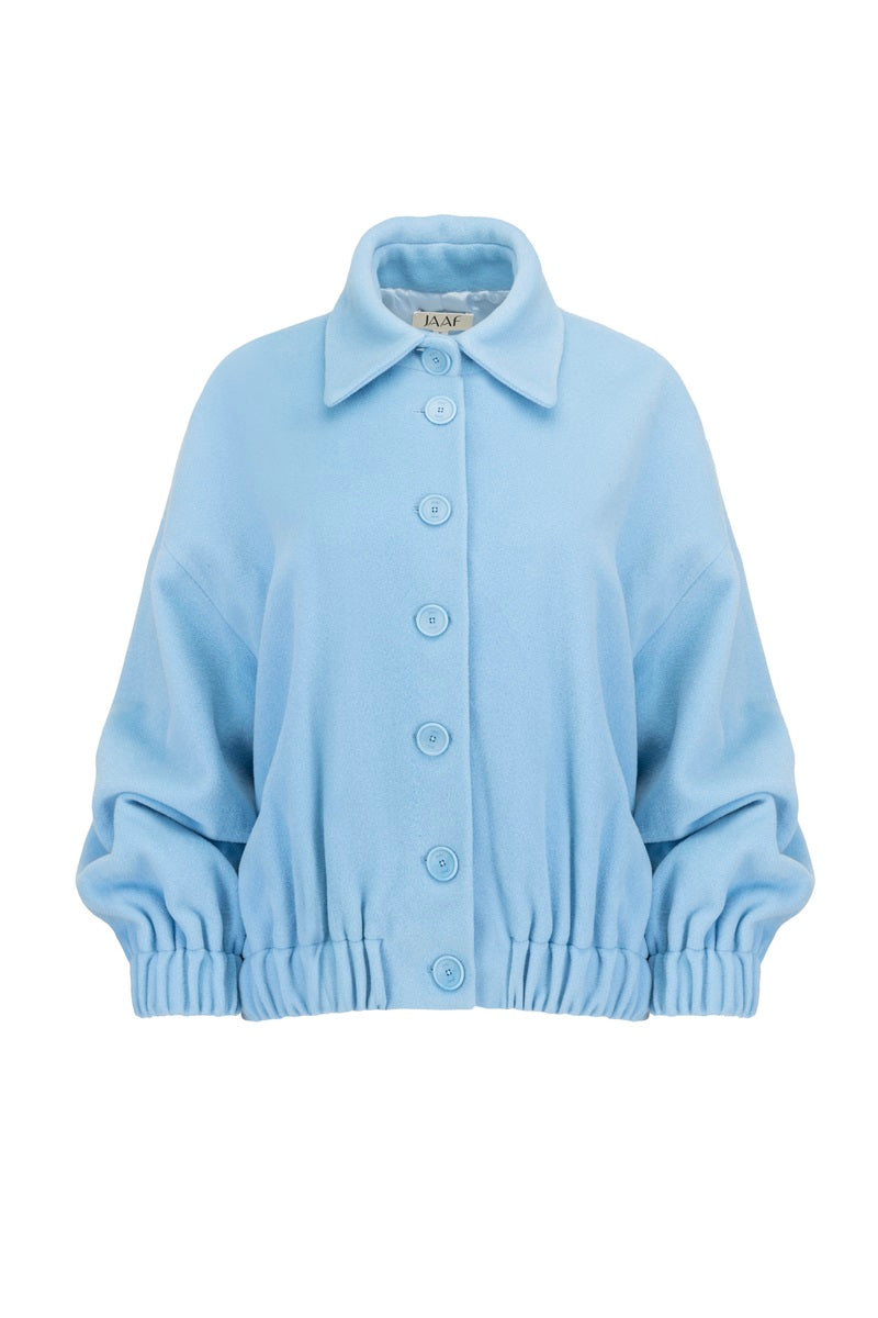 OVERSIZED BOMBER JACKET IN ARCTIC BLUE - CULT MIA