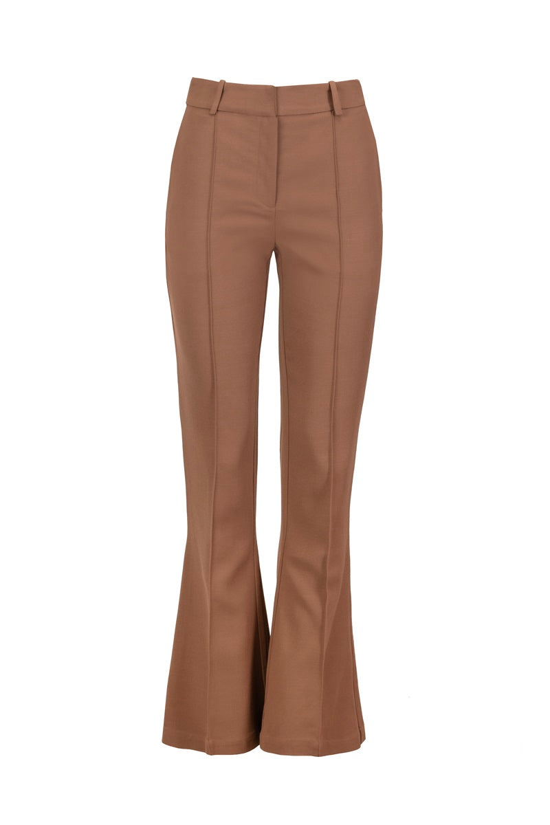 TAILORED PANTS IN CHOCOLATE BROWN - CULT MIA