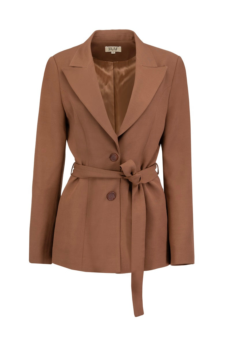 TAILORED BLAZER IN CHOCOLATE BROWN - CULT MIA