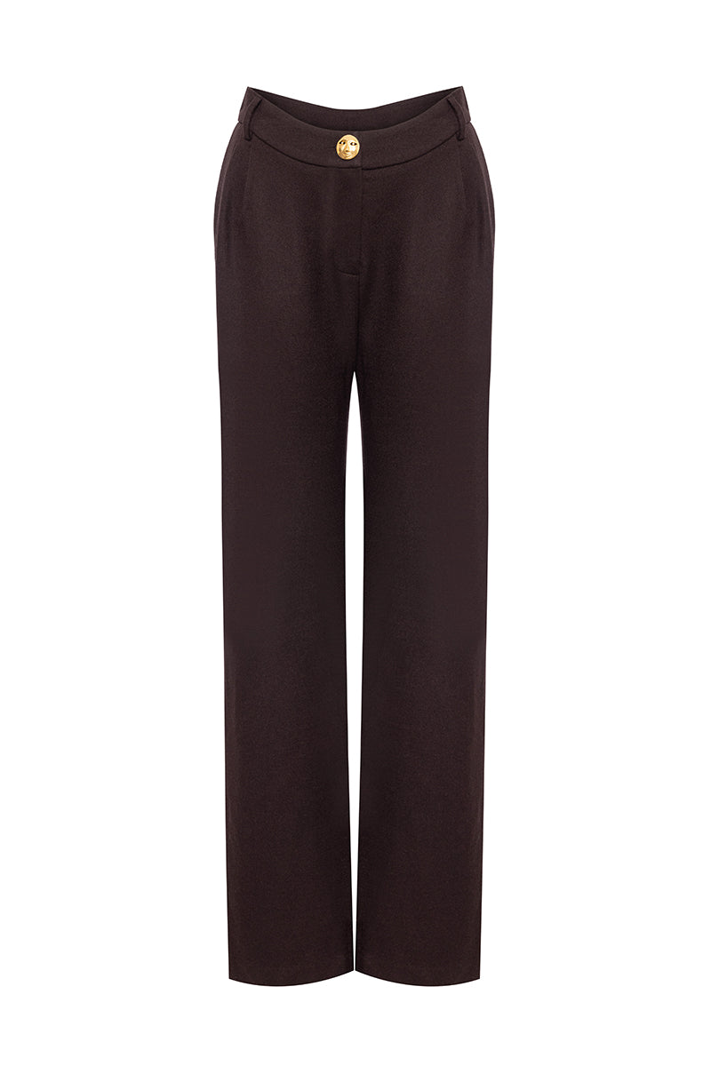 JACQUELINE PANTS IN BLACK BEAN - CULT MIA
