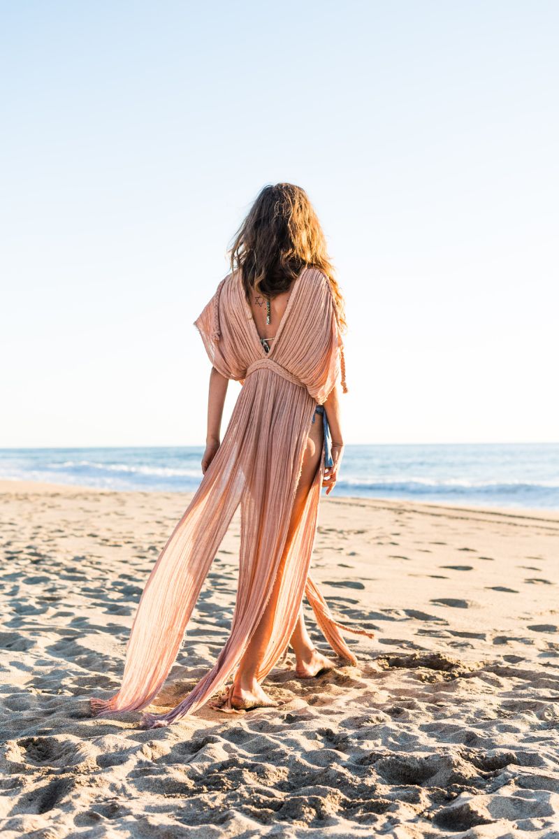 AURA DUSTER GOWN IN ROSE - CULT MIA