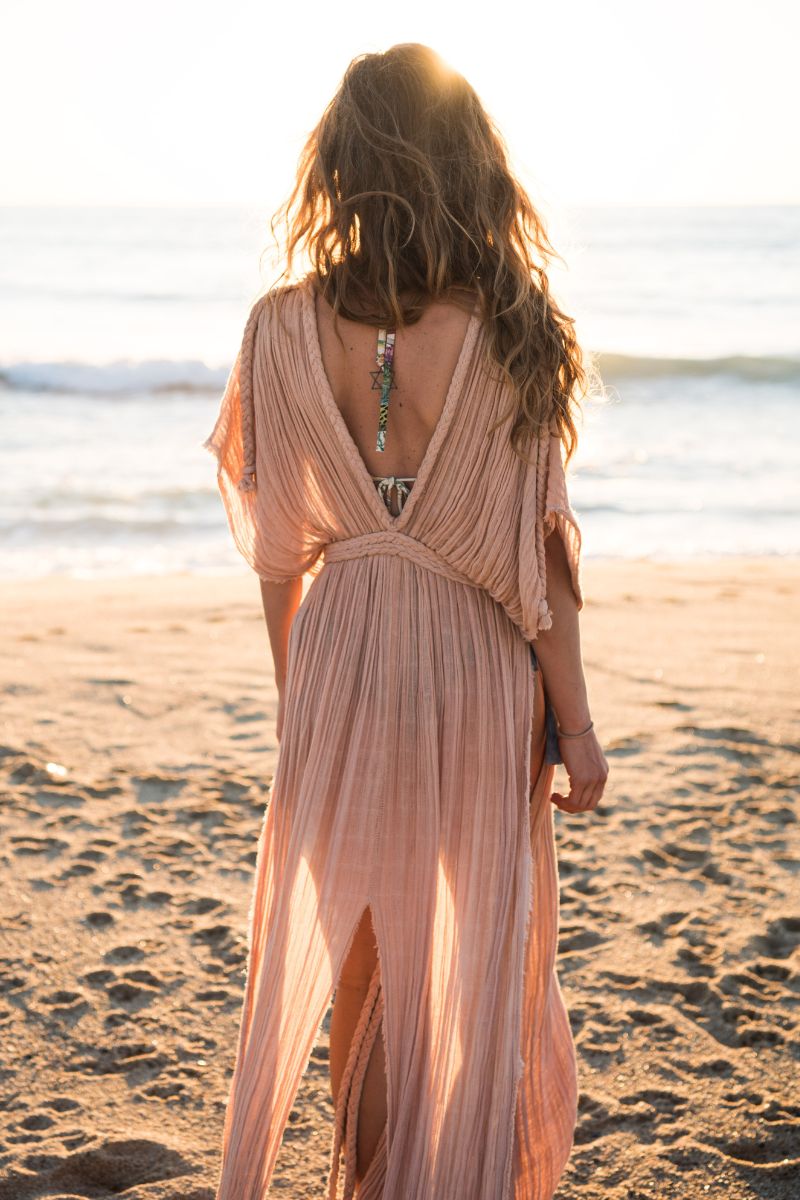 AURA DUSTER GOWN IN ROSE - CULT MIA