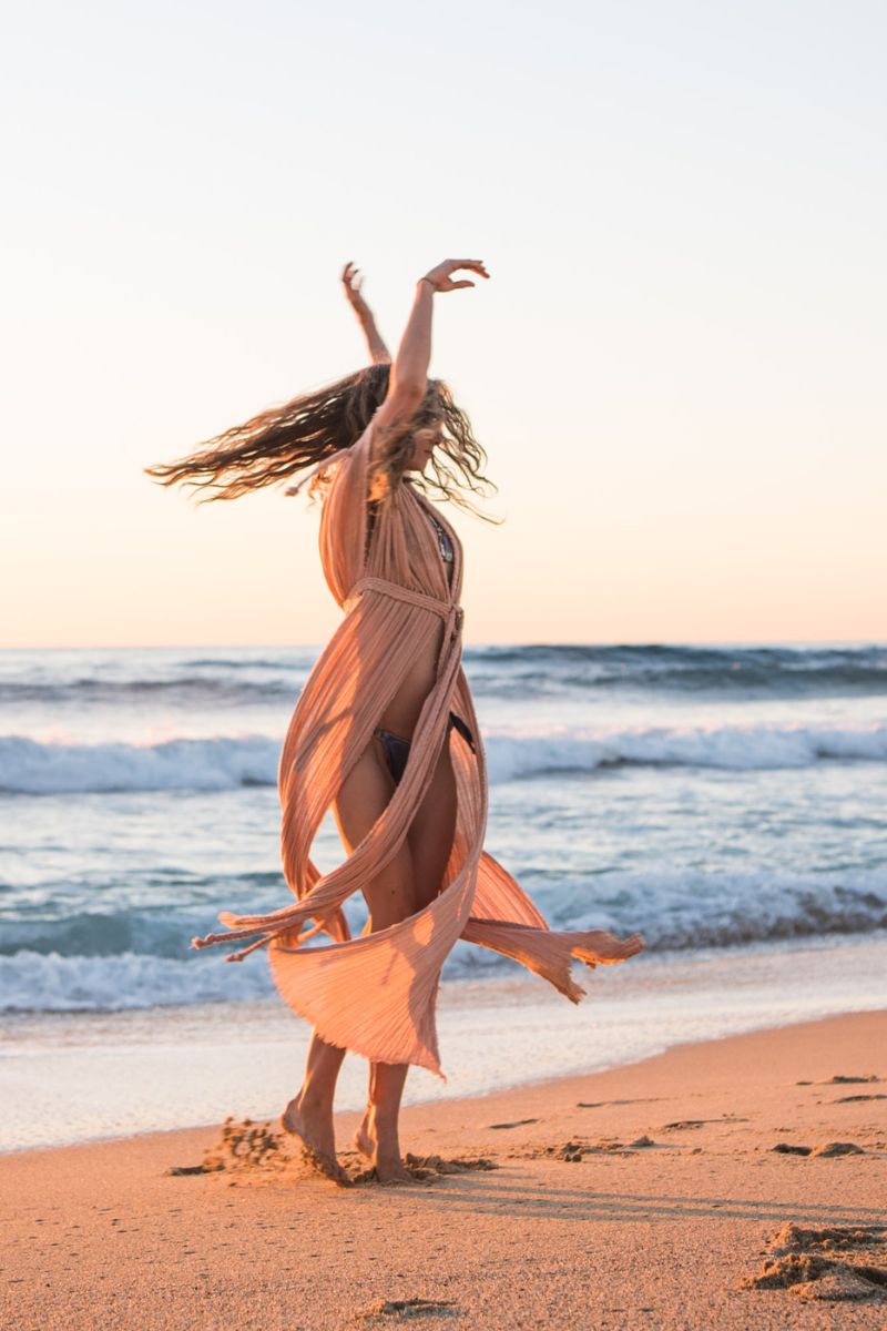 AURA DUSTER GOWN IN ROSE - CULT MIA