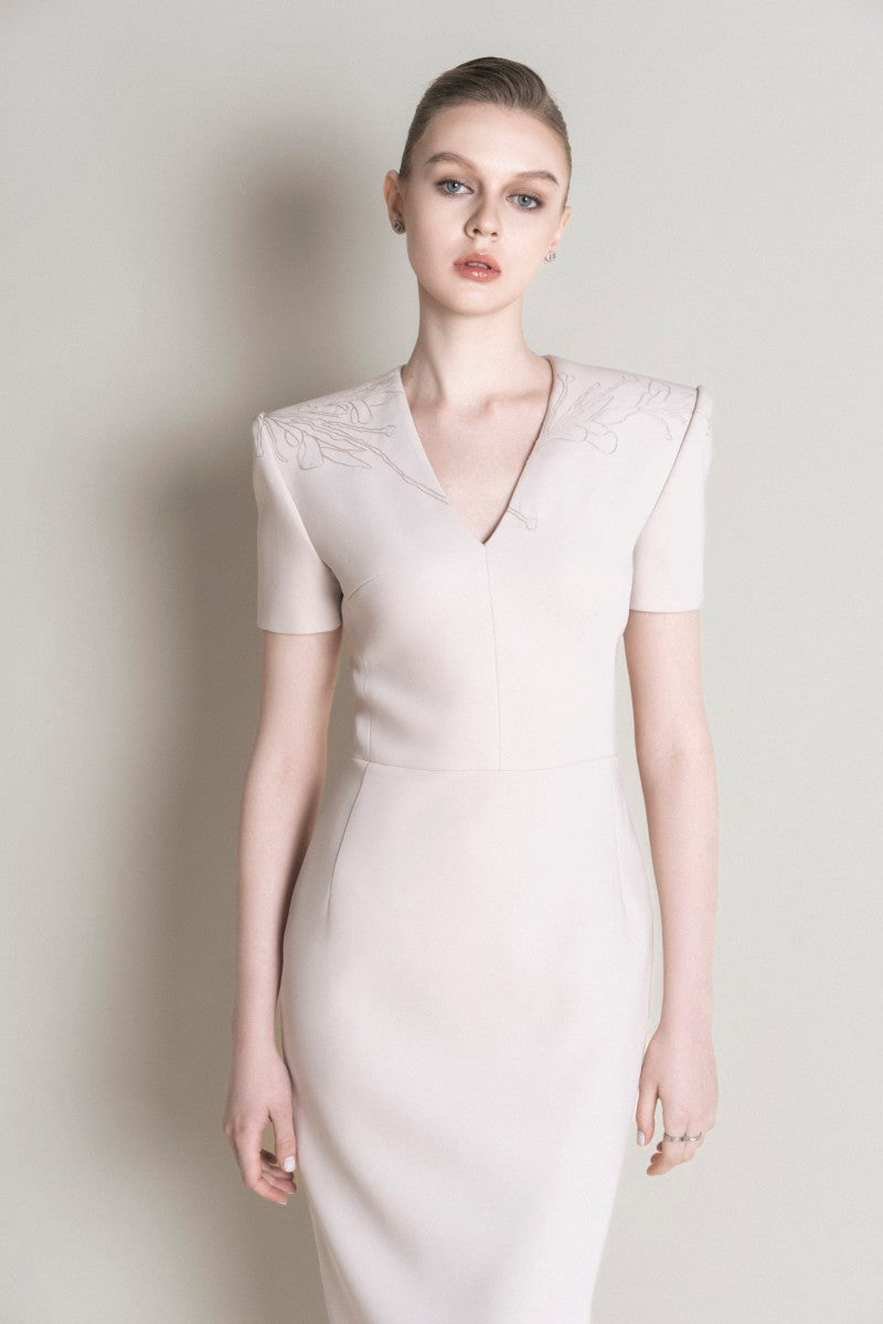 RENNES DRESS IN CREAM - CULT MIA