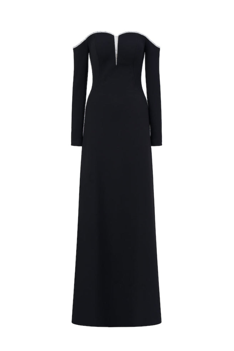 OFF-SHOULDER LONG-SLEEVE GOWN | L'SCARLETT