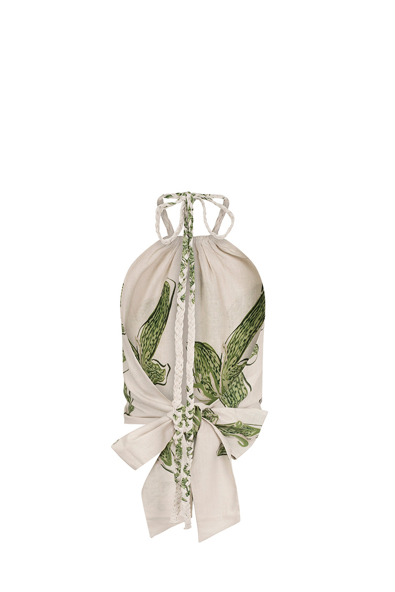 LUA BLOUSE IN GREEN PRINT - CULT MIA