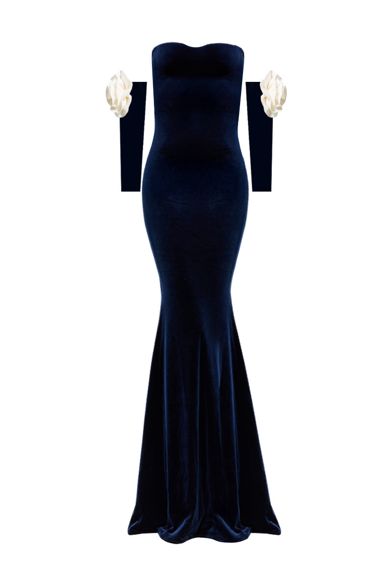 Nur Karaata VERSAILLES ROSE NAVY GOWN | Cult Mia Nur Karaata VERSAILLES ROSE NAVY GOWN | Cult Mia