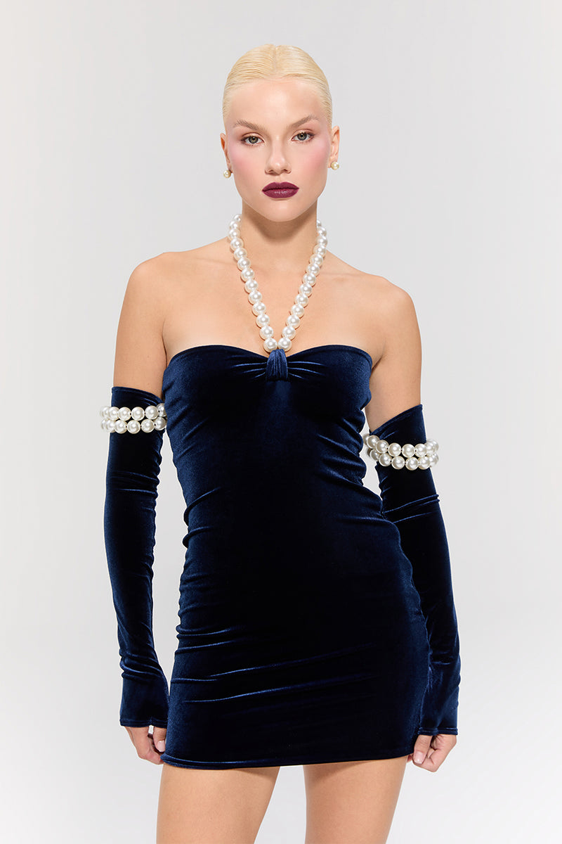 ETERNAL HEIR MINI NAVY DRESS - CULT MIA