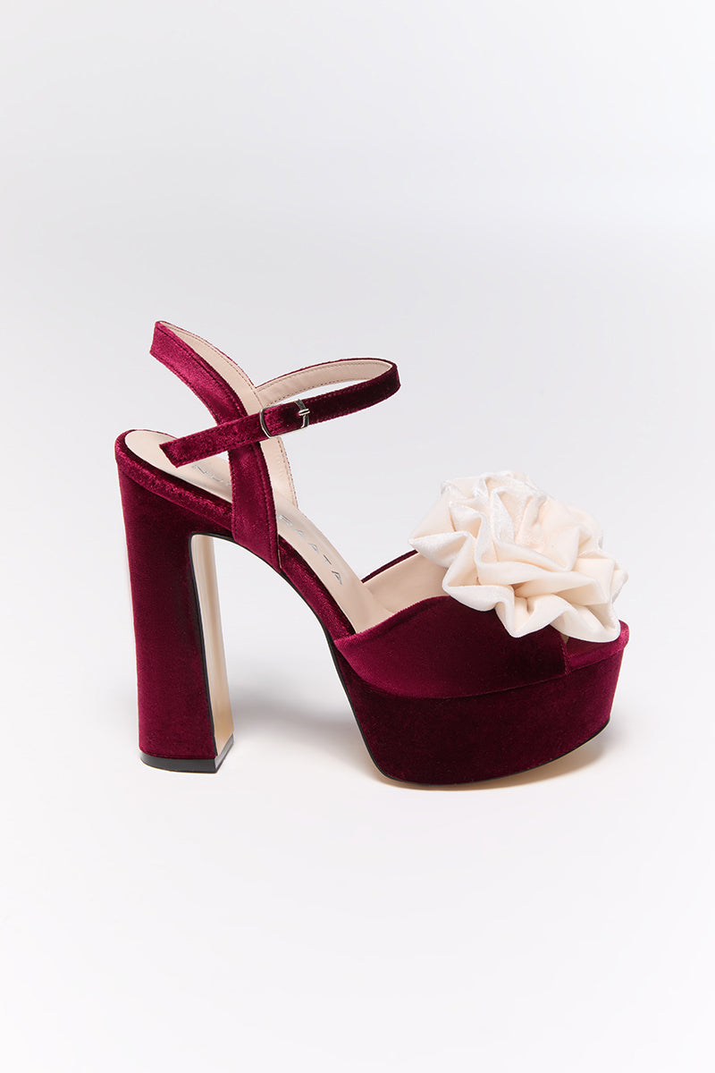 BLOOM BURGUNDY HEELS - CULT MIA