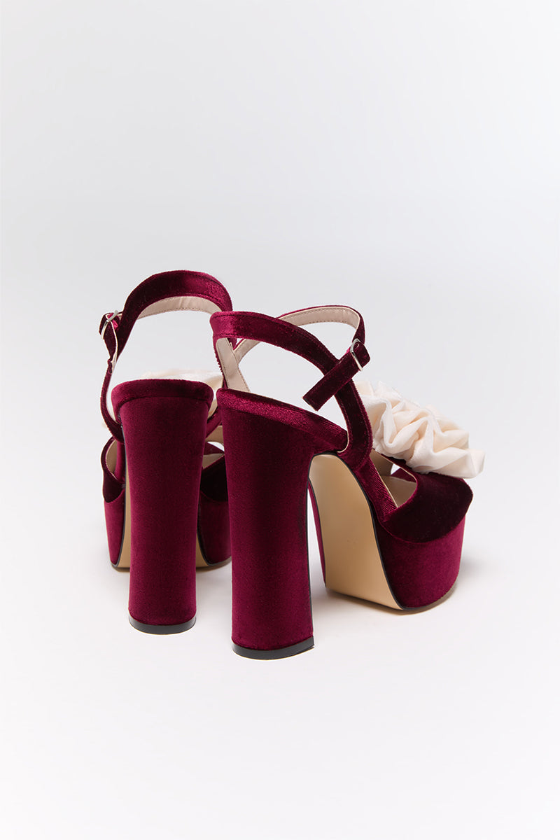 BLOOM BURGUNDY HEELS - CULT MIA