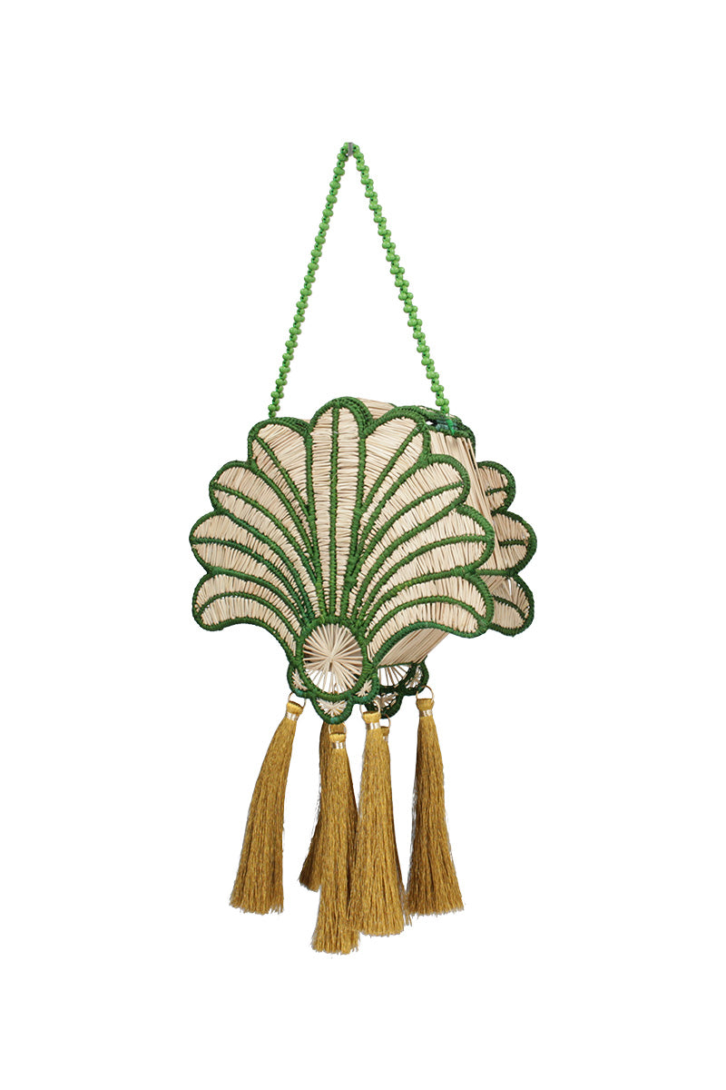 LA PALMERA HANDBAG IN GREEN AND GOLDEN - CULT MIA