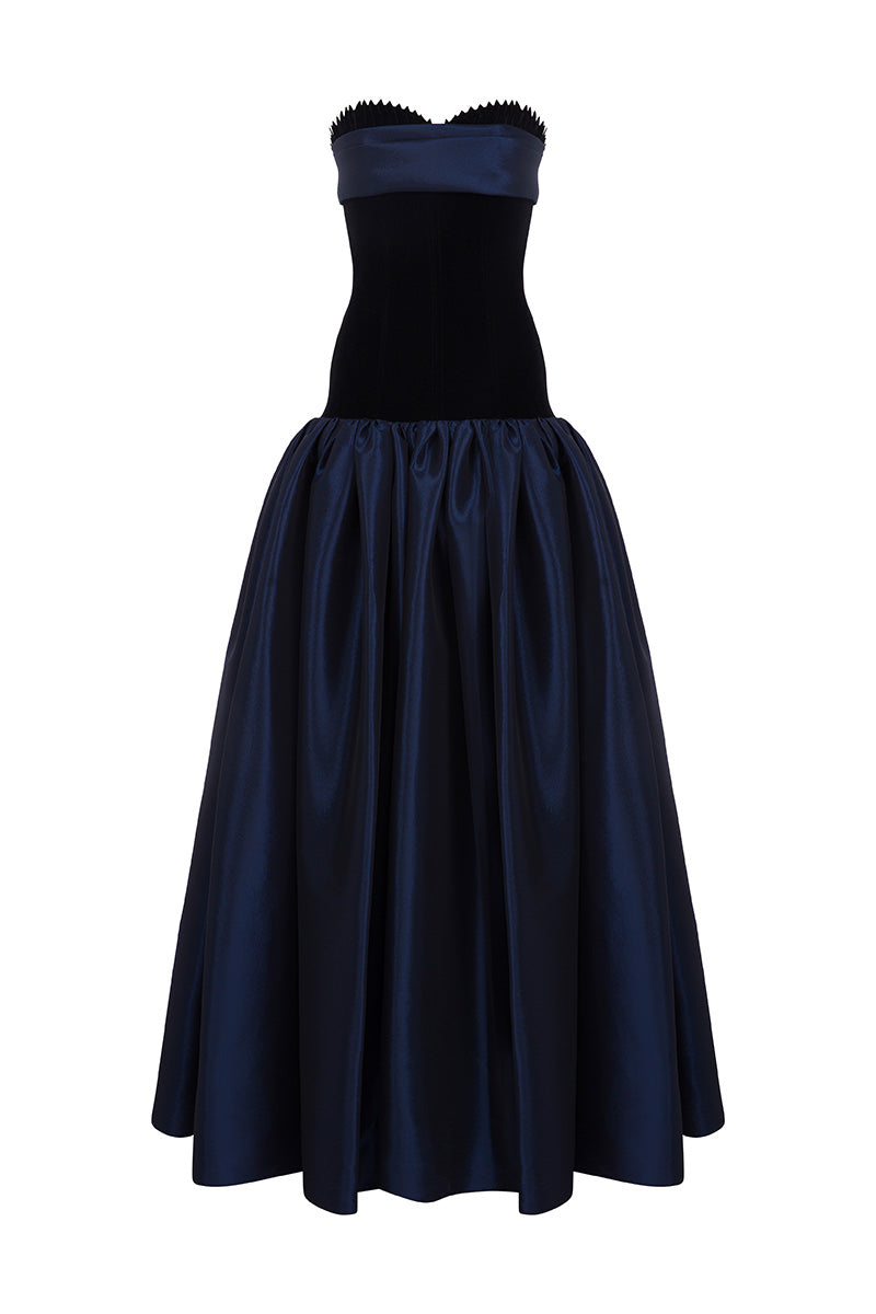 MARINA DRESS IN BLACK AND NAVY