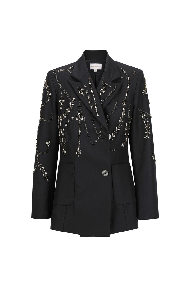 PRIYA EMBELLISHED BLAZER IN NOIR - CULT MIA