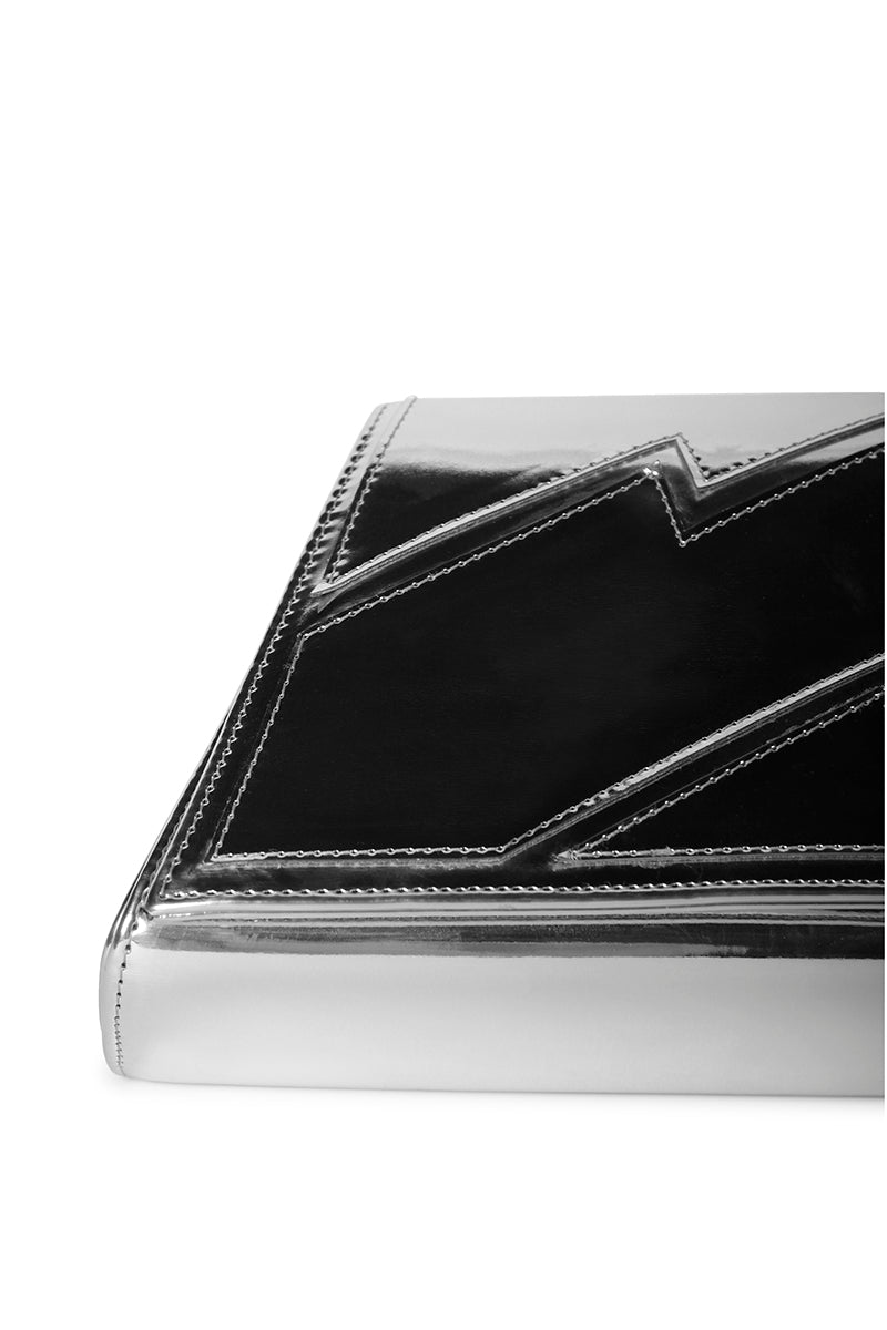 MIA CLUTCH BAG IN HIGH SHINE SILVER - CULT MIA