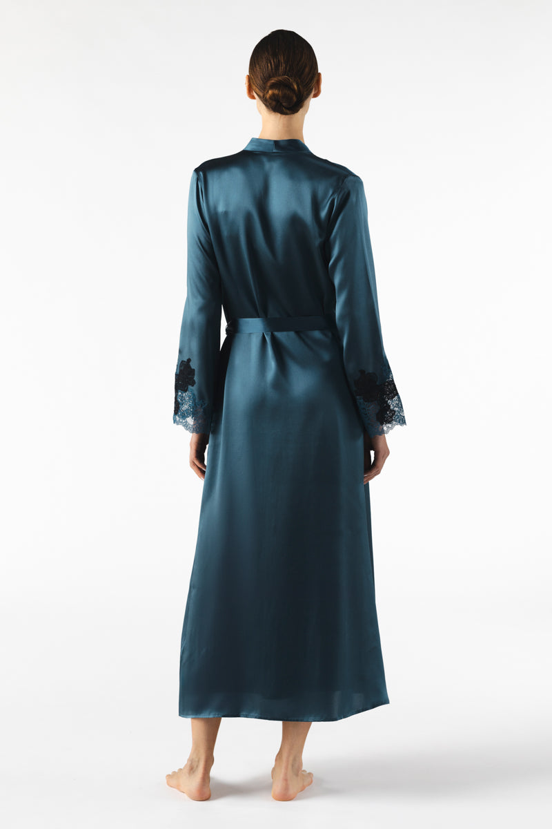 MIREILLE LONG SILK ROBE IN STARDUST - CULT MIA
