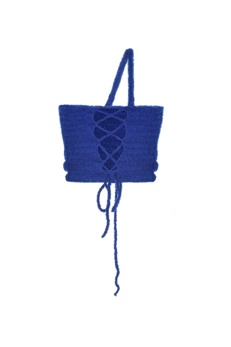 COBALT WOOL CROP TOP - CULT MIA