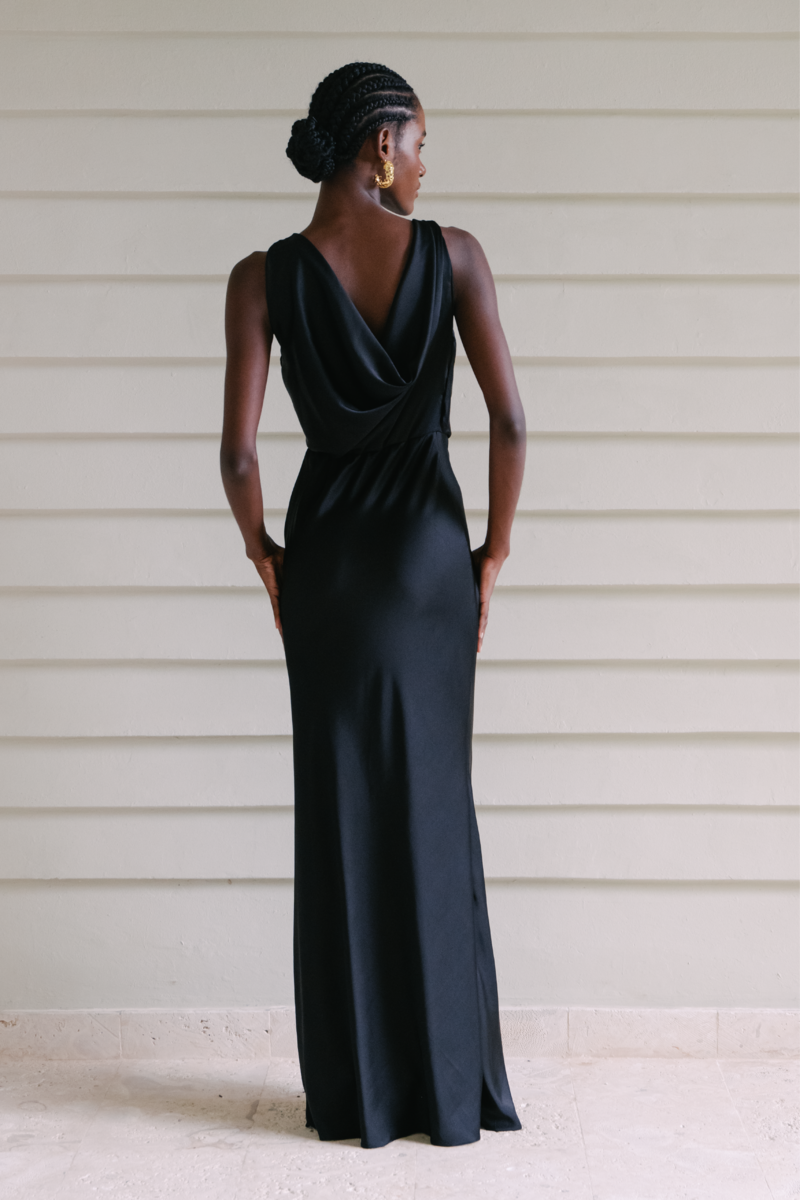 CEIBA BLACK LONG DRESS - CULT MIA