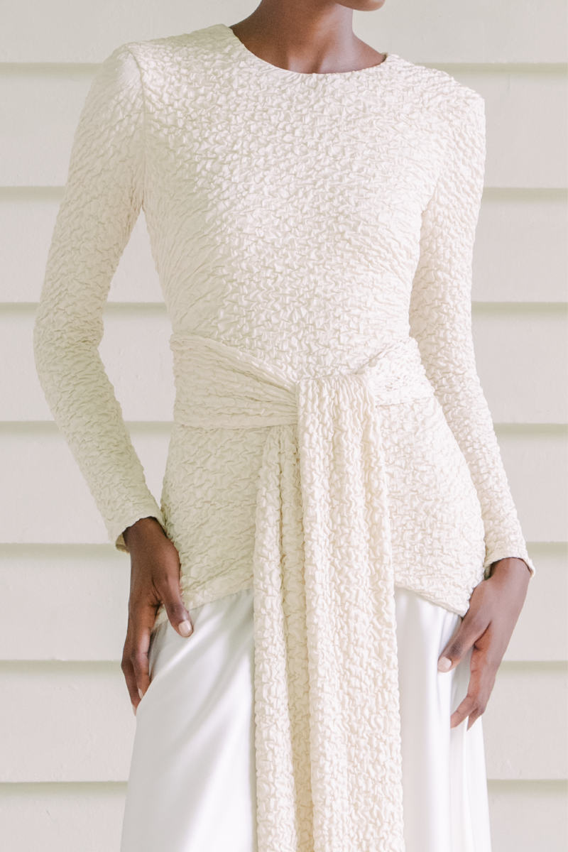 EL PEZ IVORY AND OFF WHITE LONG DRESS - CULT MIA