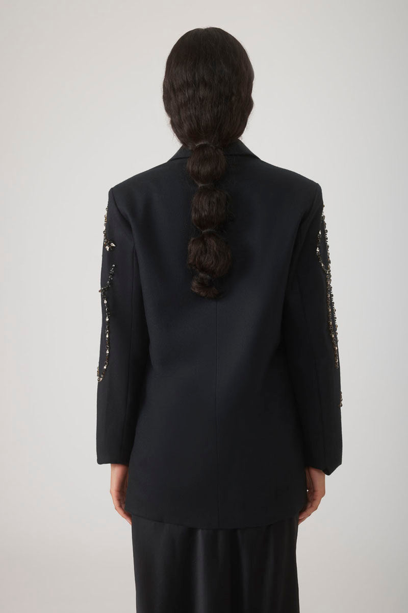 PRIYA EMBELLISHED BLAZER IN NOIR - CULT MIA
