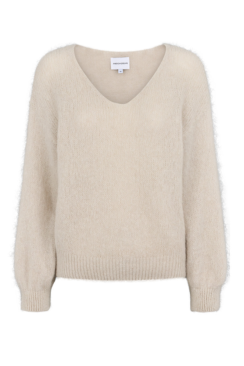 MILANA LONG SLEEVE ALPACA PULLOVER IN BEIGE - CULT MIA