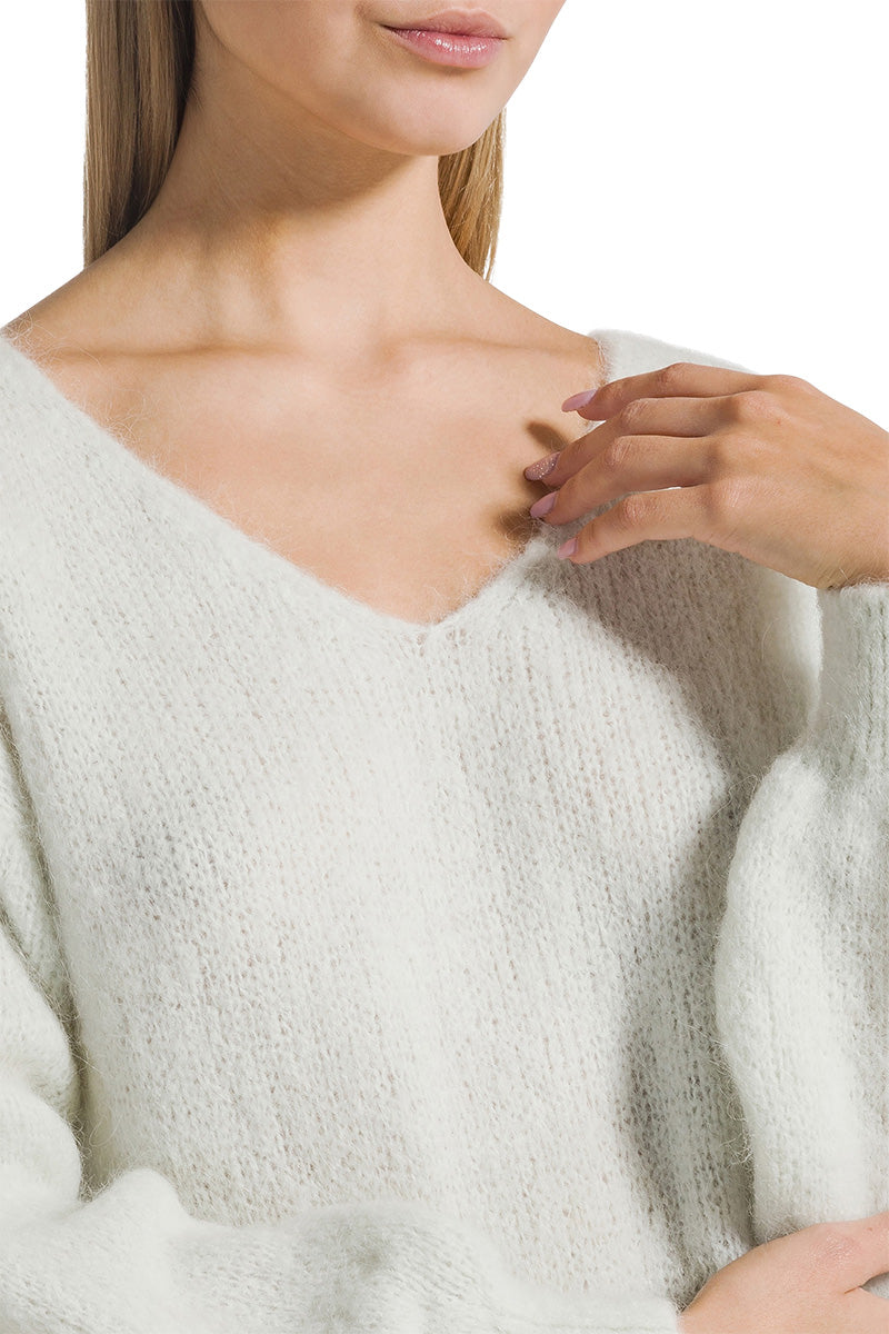 MILANA LONG SLEEVE ALPACA PULLOVER IN FROSTED MINT - CULT MIA