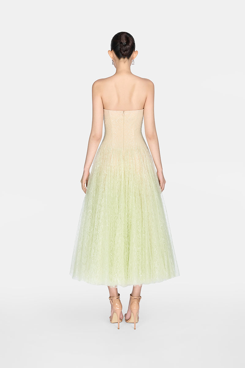 MINT DRAPED LACE MIDI DRESS - CULT MIA