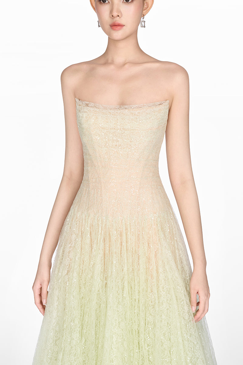 MINT DRAPED LACE MIDI DRESS - CULT MIA