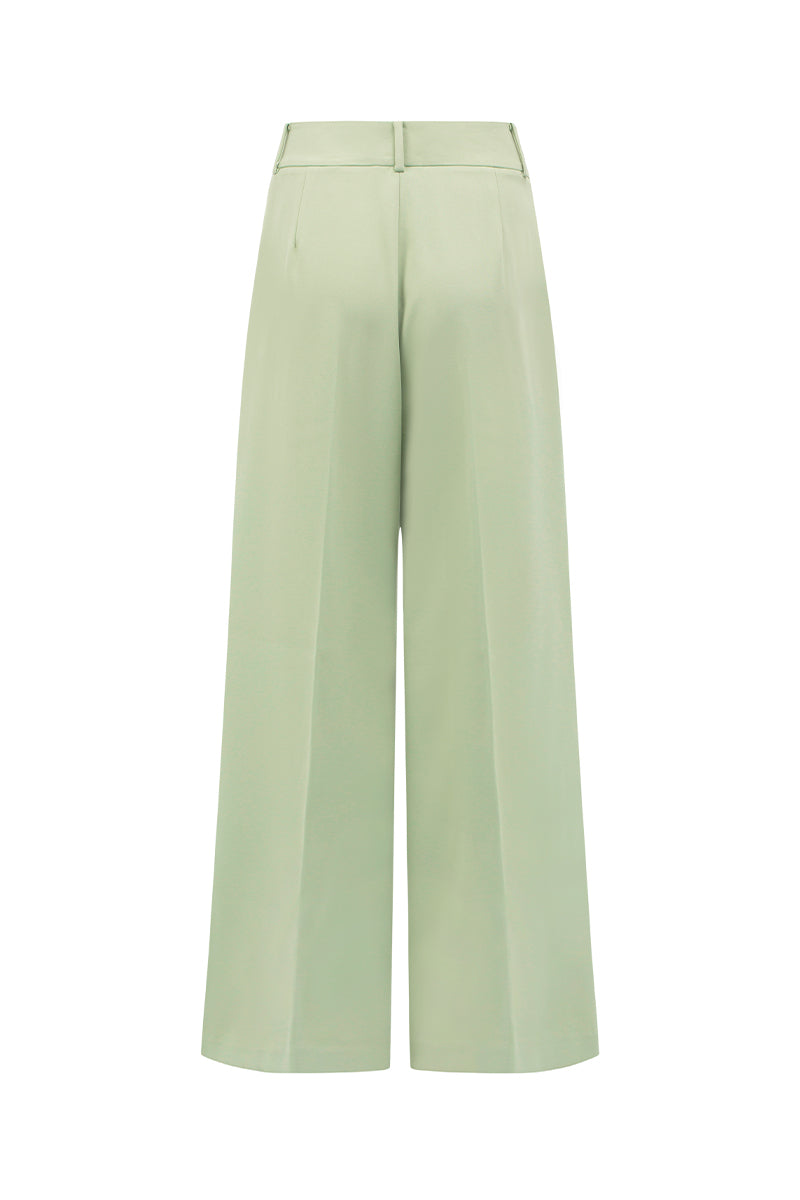 WIDE LEG TAILORED PANTS IN MINT - CULT MIA