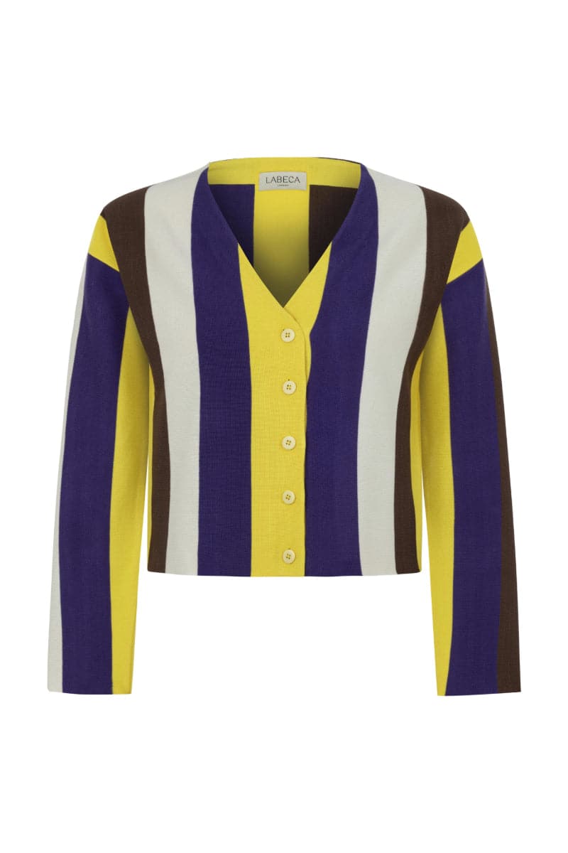 MONACO MULTI-COLOURED STRIPED CARDIGAN - CULT MIA