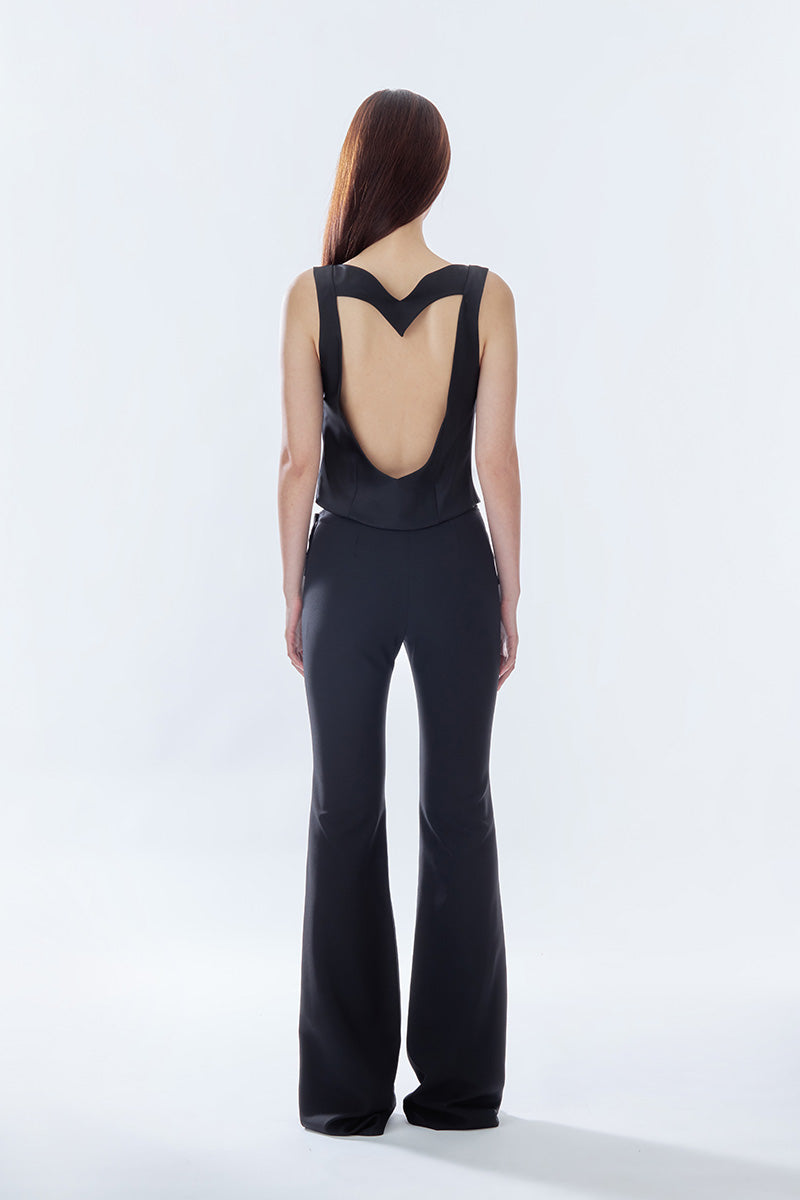 MS. HEART BLACK OPEN BACK TOP - CULT MIA