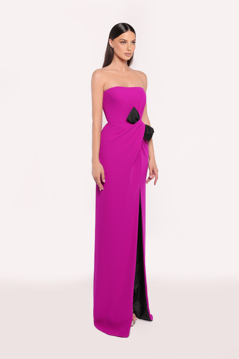 NATALIE DRESS IN ORCHID/BLACK - CULT MIA