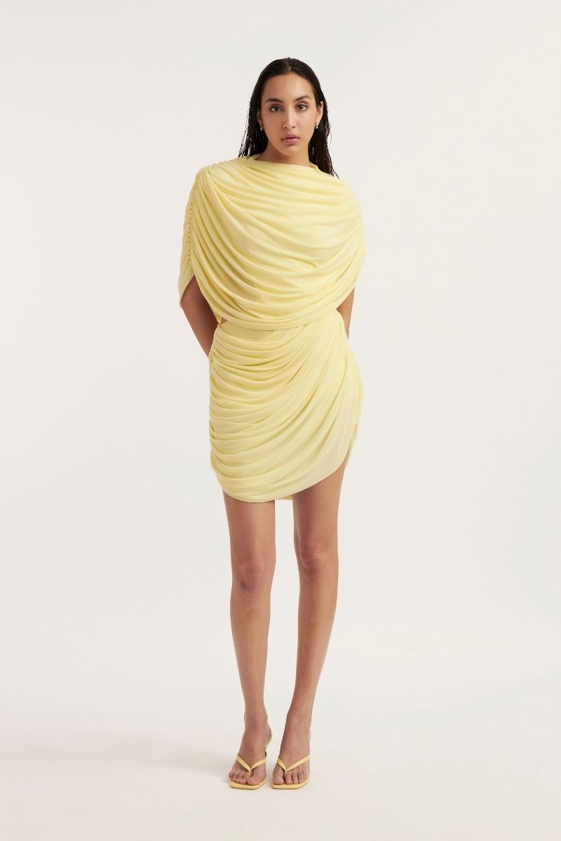 NATALIA BUTTER YELLOW MINI DRESS - CULT MIA