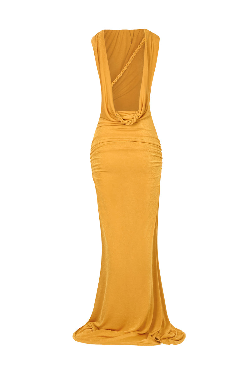 ASYMMETRIC NIYAH MAXI IN SWEET PINEAPPLE - CULT MIA