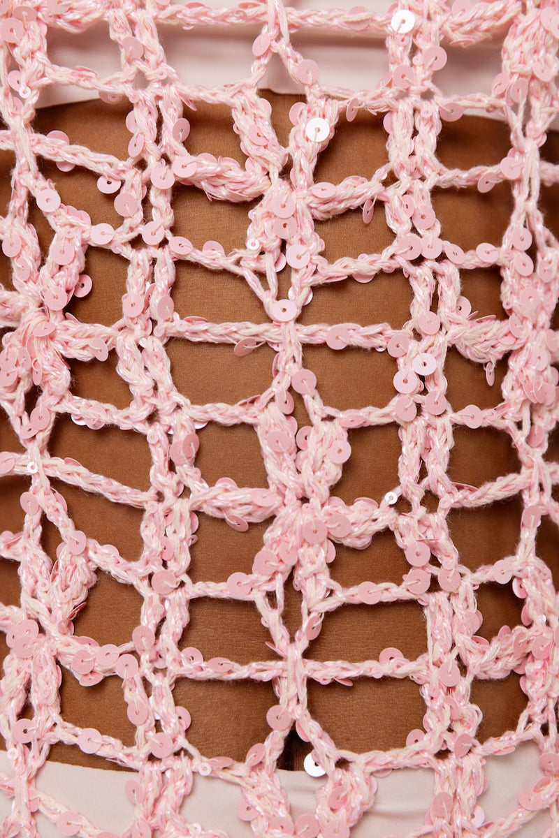 PINK VANILLA HANDMADE MAXI CROCHET DRESS - CULT MIA
