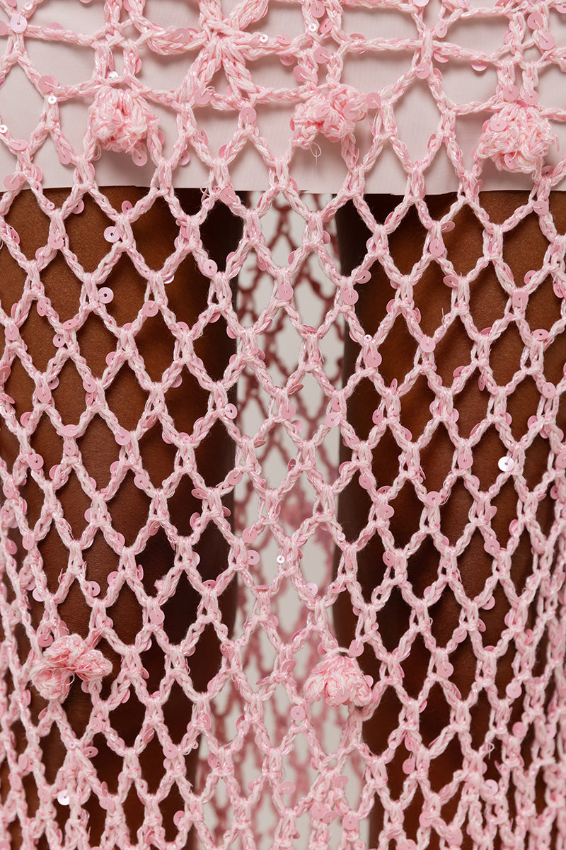 PINK VANILLA HANDMADE MAXI CROCHET DRESS - CULT MIA